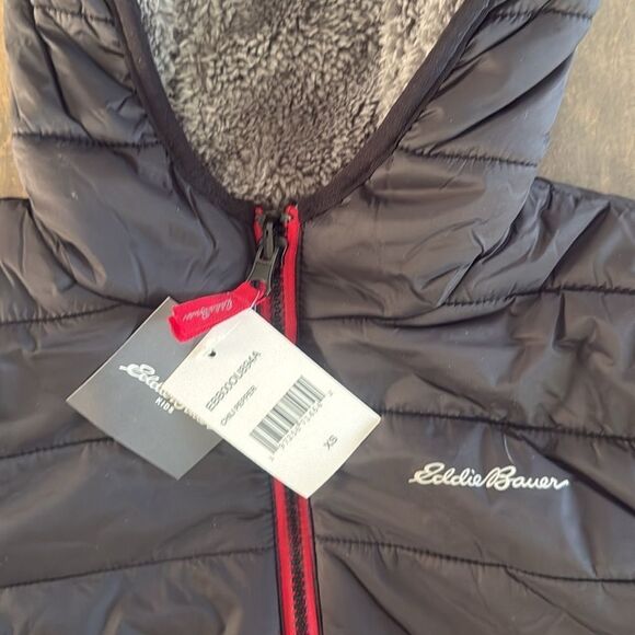 Eddie Bauer Boys' Reversible Jacket Waterproof Lightweight Fleece Hooded XS - Picture 10 of 11